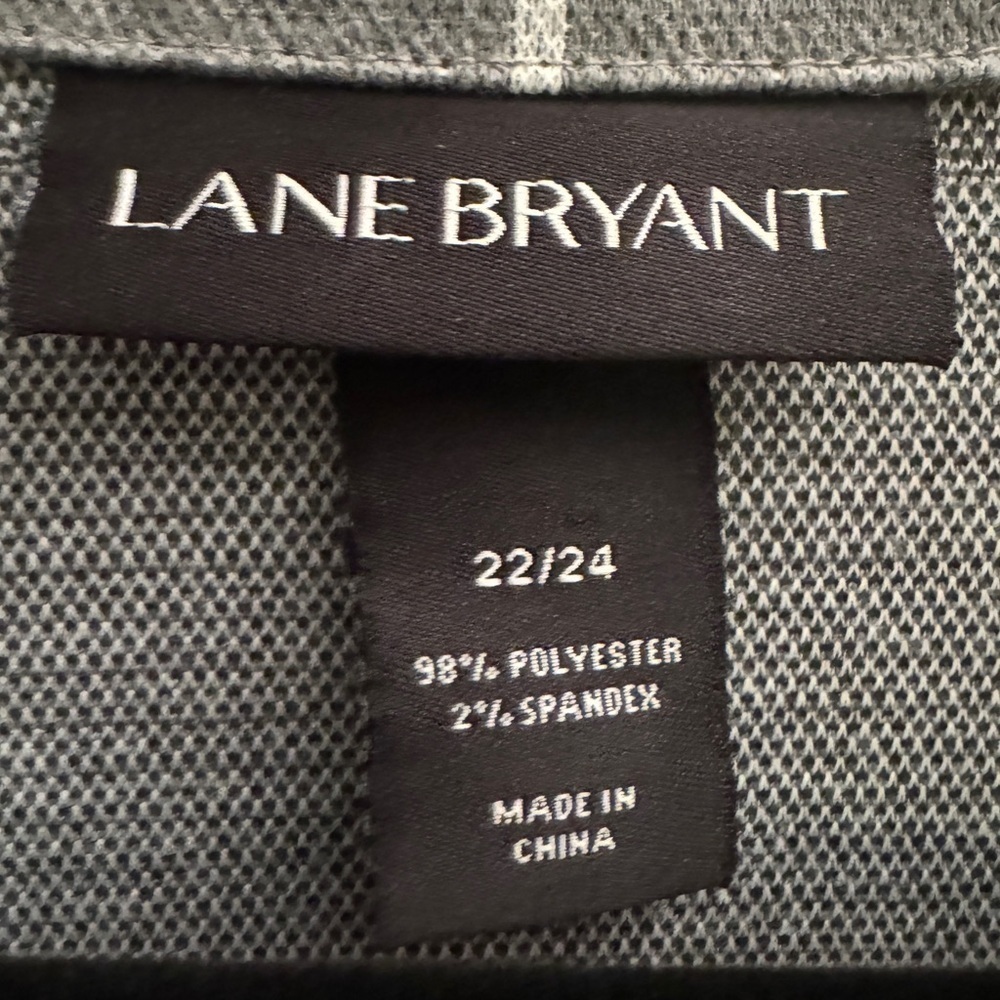 LANE BRYANT Knit Gray White Windowpane Open Front Pocket Blazer Jacket 22/24 3X - Picture 3 of 4